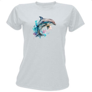 Camiseta Baby Look Golphinho aquarela 01