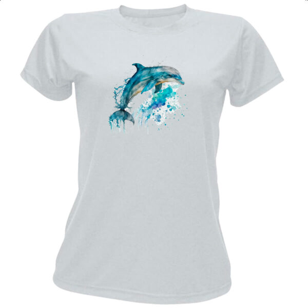Camiseta Baby Look Golphinho aquarela 02