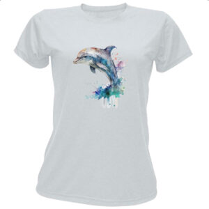 Camiseta Baby Look Golphinho aquarela 03