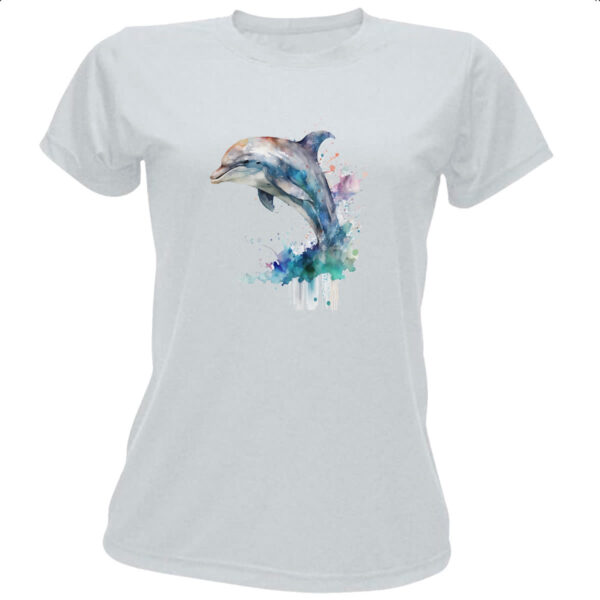 Camiseta Baby Look Golphinho aquarela 03