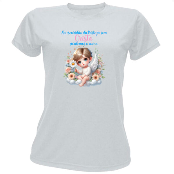 Camiseta Baby Look Anjo escuridao da tristeza