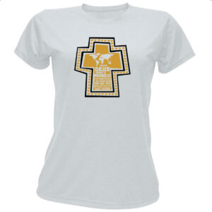 Camiseta Baby Look Gospel Joao 3.16  cruz dourada