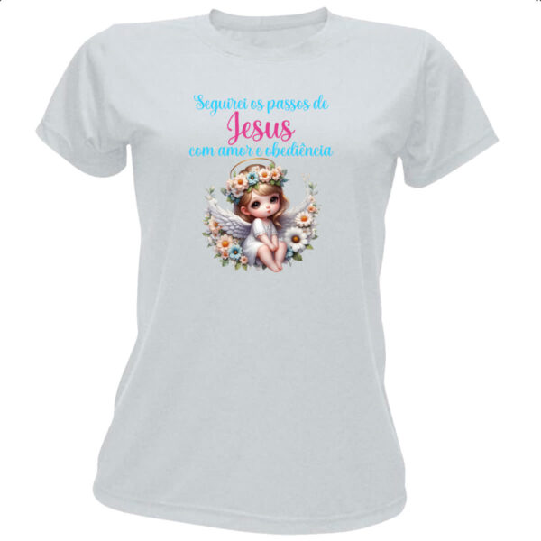Camiseta Baby Look Anjo seguirei os passos