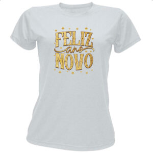 Camiseta Baby Look Ano Novo Feliz Estrelas