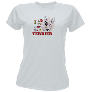 Camiseta Baby Look I love my Bull Terrier
