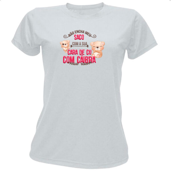 Camiseta Baby Look Ironico nao encha meu