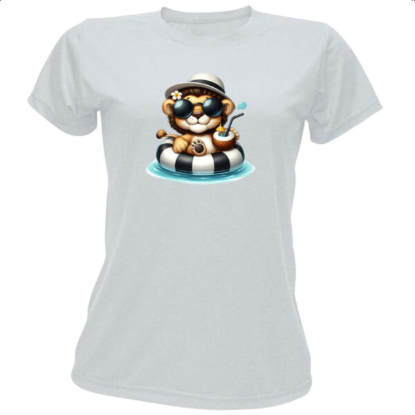 Camiseta Baby Look Leao na boia