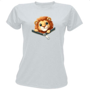 Camiseta Baby Look Leao no ziper