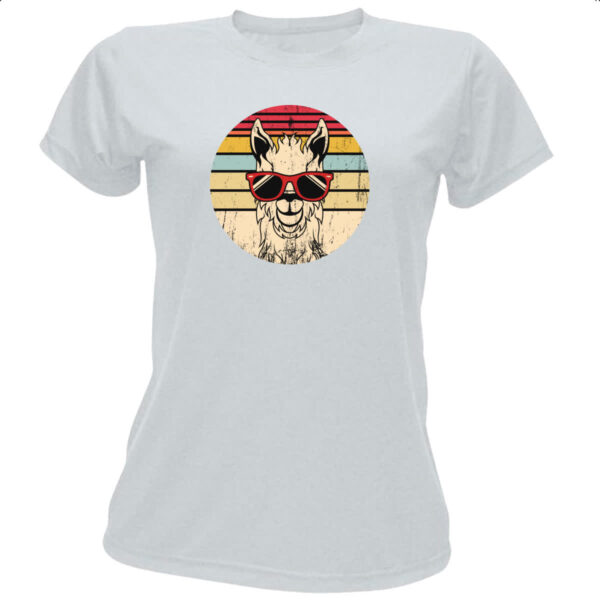 Camiseta Baby Look Lhama ray ban sunset