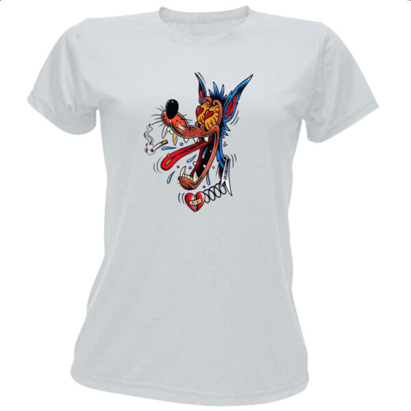 Camiseta Baby Look Lobo apaixonado