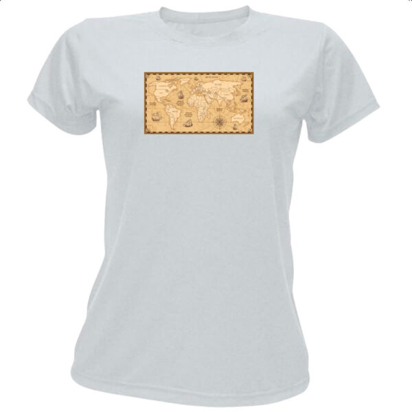 Camiseta Baby Look Mapa antigo fronteiras