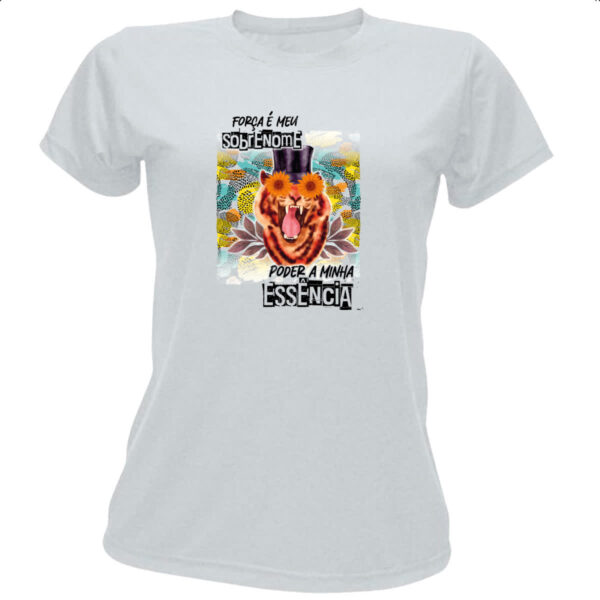 Camiseta Baby Look Mulher forca sobrenome