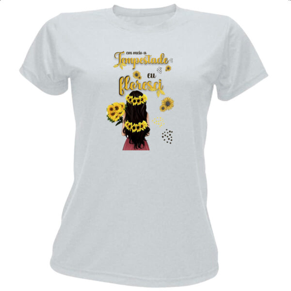 Camiseta Baby Look Mulher na tempestade floresce