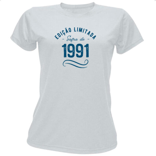 Camiseta Baby Look Ano de safra 1991