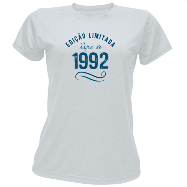 Camiseta Baby Look Ano de safra 1992