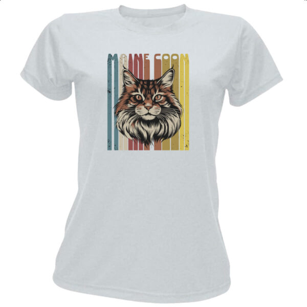 Camiseta Baby Look Maine Coon retro vintage
