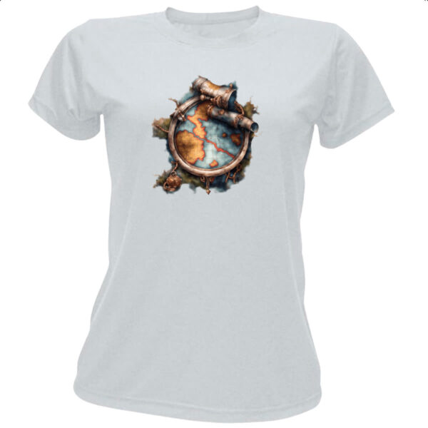 Camiseta Baby Look Mapa antigo nautica vintage