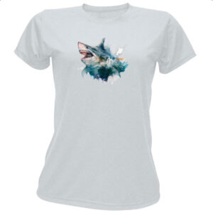 Camiseta Baby Look Megalodonte aquarela 2