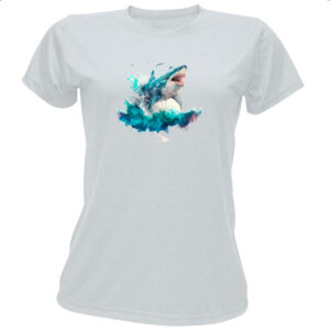 Camiseta Baby Look Megalodonte aquarela 4