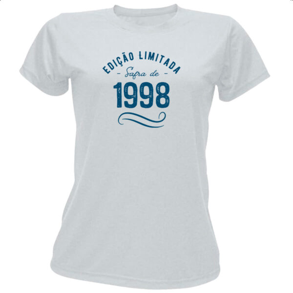 Camiseta Baby Look Ano de safra 1998