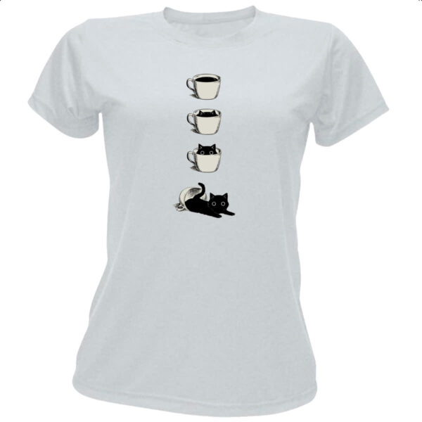 Camiseta Baby Look Minha xicara de gato