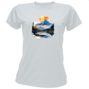 Camiseta Baby Look Monte Fugi watercolor