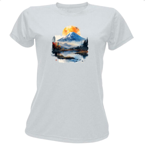 Camiseta Baby Look Monte Fugi watercolor