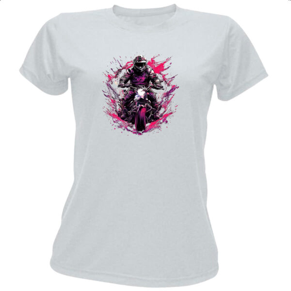 Camiseta Baby Look Moto Rider Splash Art