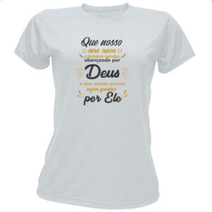 Camiseta Baby Look Ano novo comandado por Deus