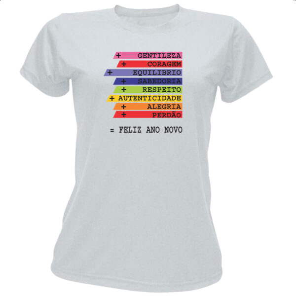 Camiseta Baby Look Ano novo de acoes