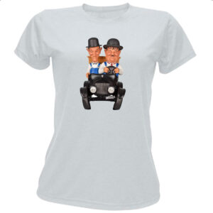 Camiseta Baby Look Nostalgia O Gordo e o Magro Calhambeque