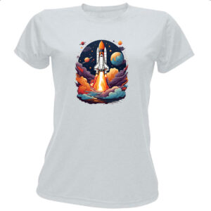 Camiseta Baby Look Nave Espacial em lancamento