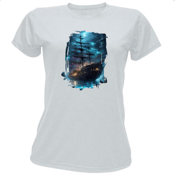 Camiseta Baby Look Navio fantasma