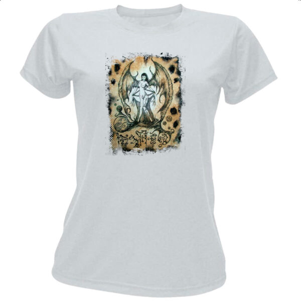 Camiseta Baby Look Necronomicon Fragmento Succubus