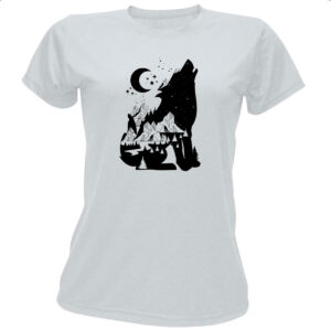 Camiseta Baby Look Night Wolf