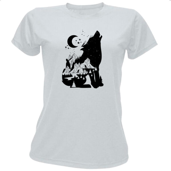 Camiseta Baby Look Night Wolf