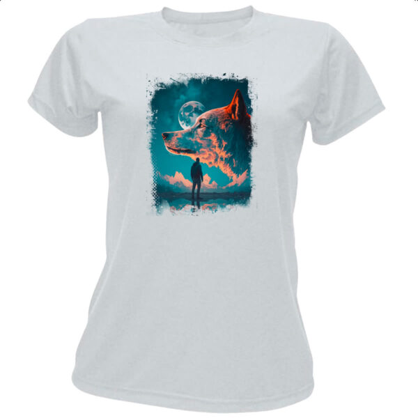 Camiseta Baby Look Nuvens em forma de lobo