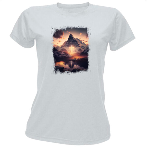 Camiseta Baby Look A fe move montanhas 1
