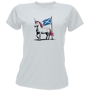 Camiseta Baby Look Unicornio bandeira Escocia