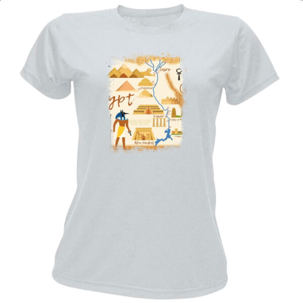 Camiseta Baby Look Anubis Mapa do Egito