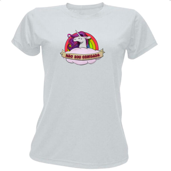 Camiseta Baby Look Unicornio nao sou obrigada
