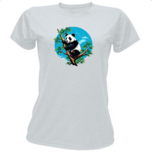 Camiseta Baby Look Urso panda na arvore