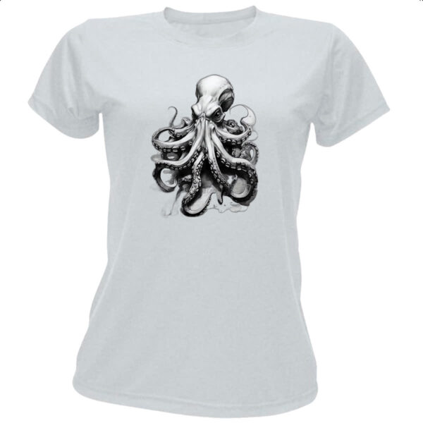 Camiseta Baby Look Octopus desenho tatoo style