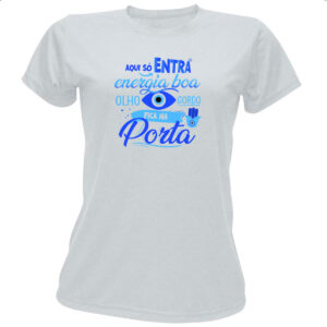 Camiseta Baby Look Olho Grego gordo na porta