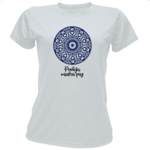 Camiseta Baby Look Olho grego proteja minha paz