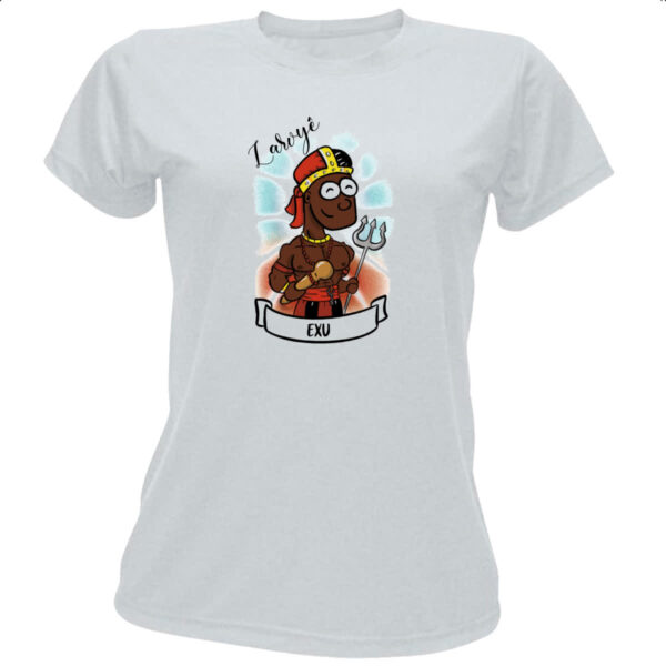 Camiseta Baby Look Orixas Cartoon Exu Laroye