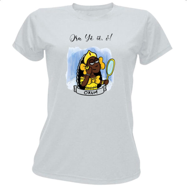 Camiseta Baby Look Orixas Cartoon Oxum Ora Ye ie o