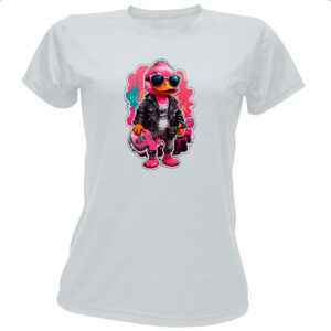 Camiseta Baby Look Patinho Pink Guitarrista Rock