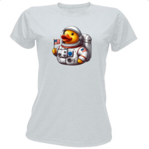 Camiseta Baby Look Patinho de borracha Astronauta