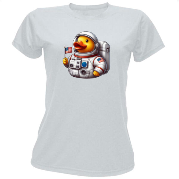 Camiseta Baby Look Patinho de borracha Astronauta